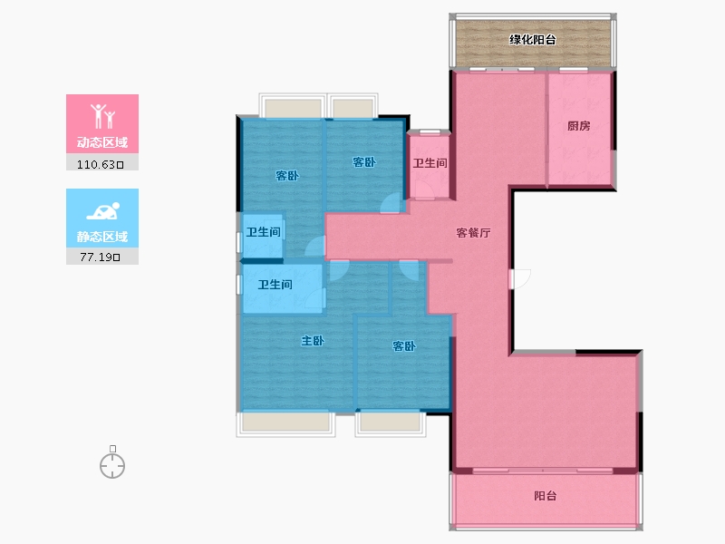 广西壮族自治区-南宁市-锦麟玖玺-183.88-户型库-动静分区