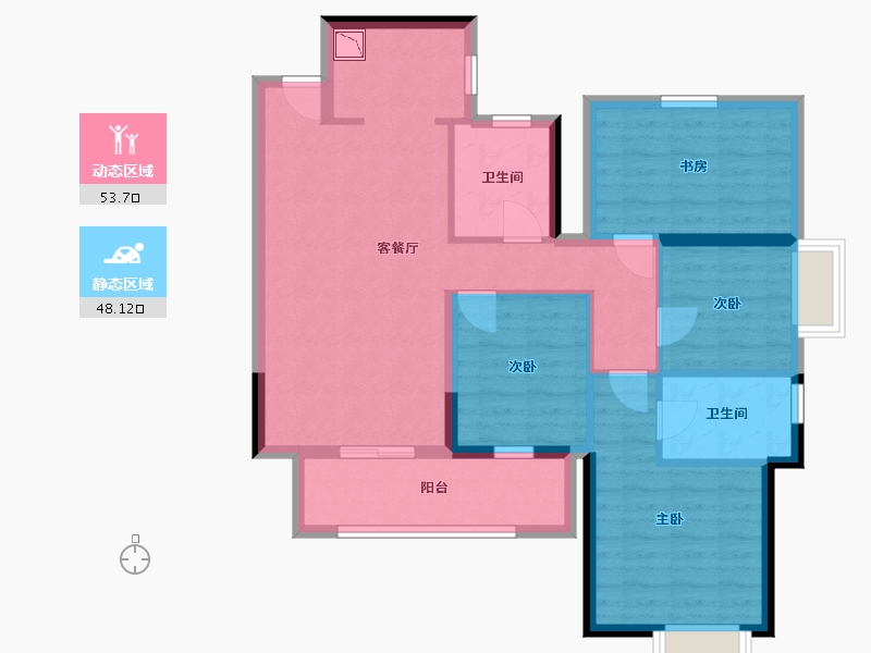 广西壮族自治区-南宁市-阿尔卑斯-90.35-户型库-动静分区