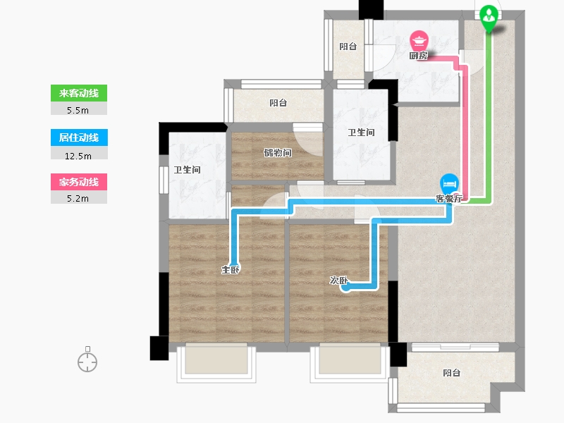 广东省-中山市-合景招商・映月台-70.49-户型库-动静线