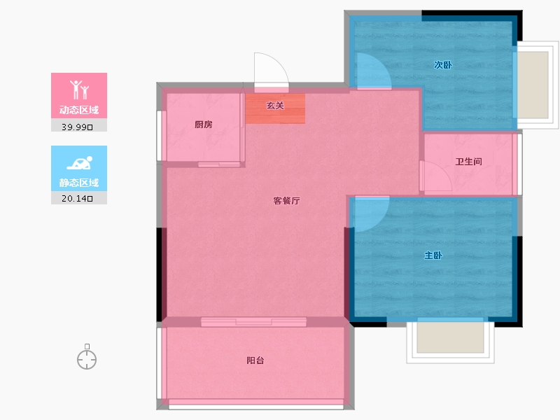 广东省-潮州市-朝晖华府-54.25-户型库-动静分区