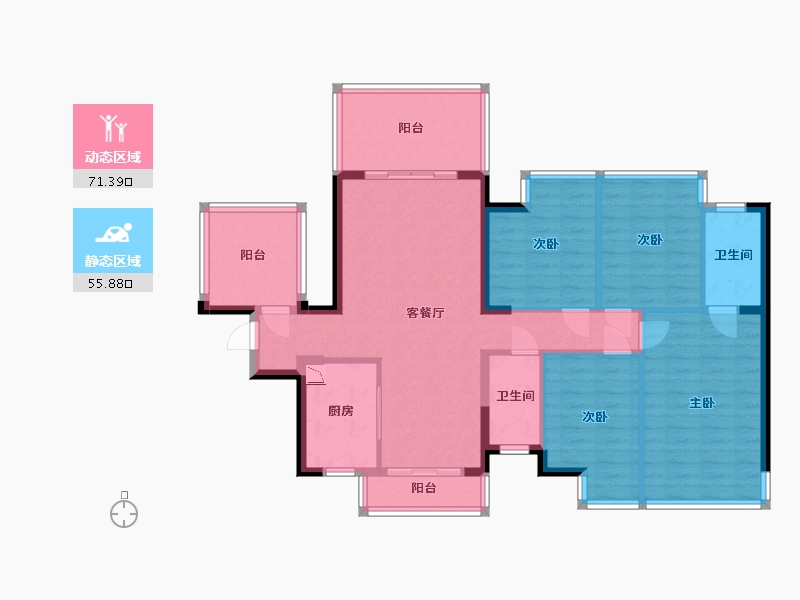 广西壮族自治区-南宁市-龙光玖誉湾-114.23-户型库-动静分区