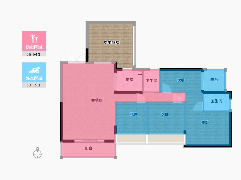 广东省-中山市-顺景·壹号院-117.60-户型库-动静分区