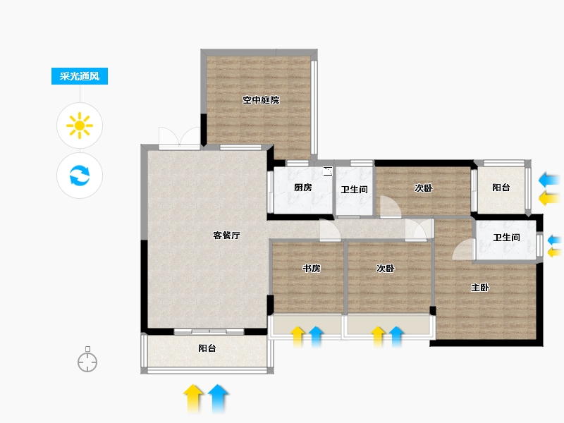 广东省-中山市-顺景·壹号院-117.60-户型库-采光通风