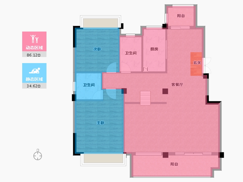 广西壮族自治区-桂林市-湘江壹號-110.75-户型库-动静分区