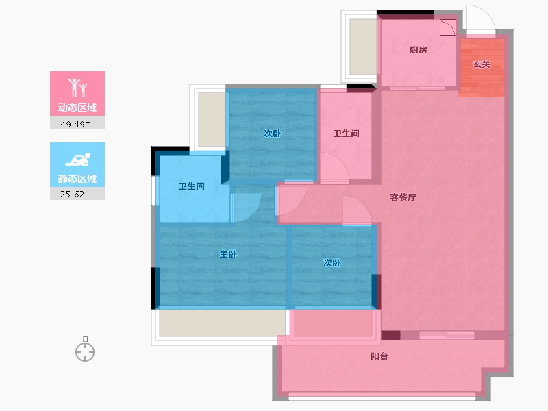 广东省-中山市-天誉·虹悦1925-66.28-户型库-动静分区