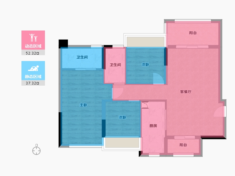 广东省-中山市-三乡·钰海绿洲-80.22-户型库-动静分区