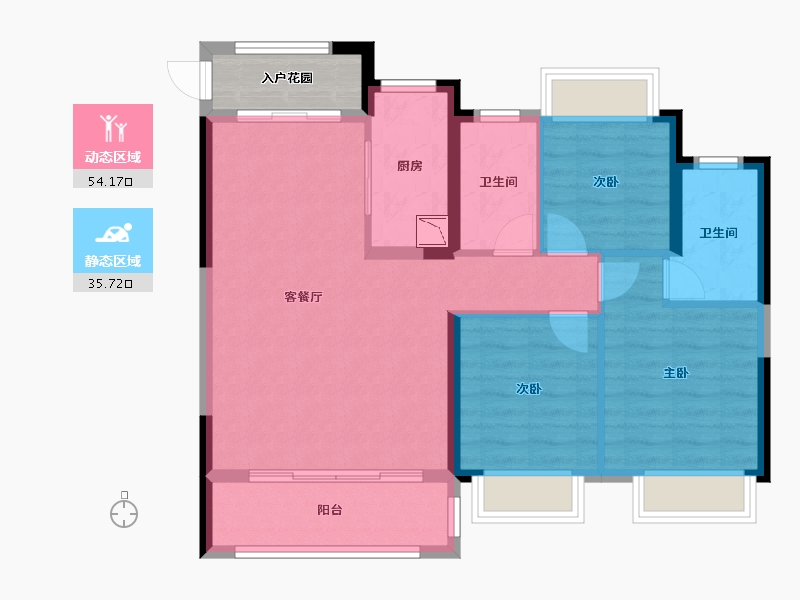 江西省-南昌市-绿都新力青云府-84.48-户型库-动静分区