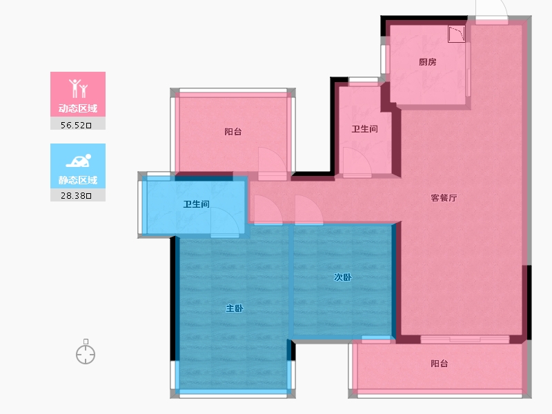 广西壮族自治区-南宁市-龙光玖誉湾-75.27-户型库-动静分区