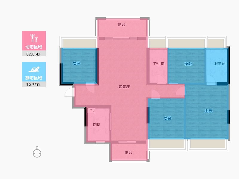 广东省-中山市-龙光・天禧-101.60-户型库-动静分区