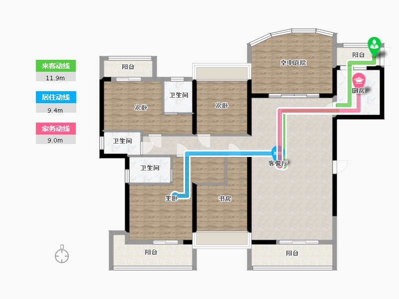 广东省-中山市-顺景·壹号院-156.00-户型库-动静线