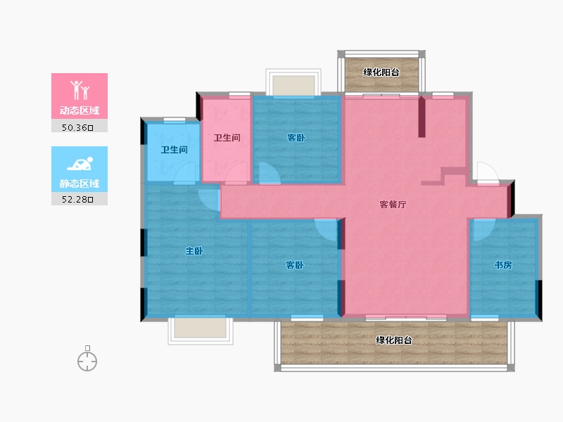 广西壮族自治区-南宁市-联发臻境-110.26-户型库-动静分区