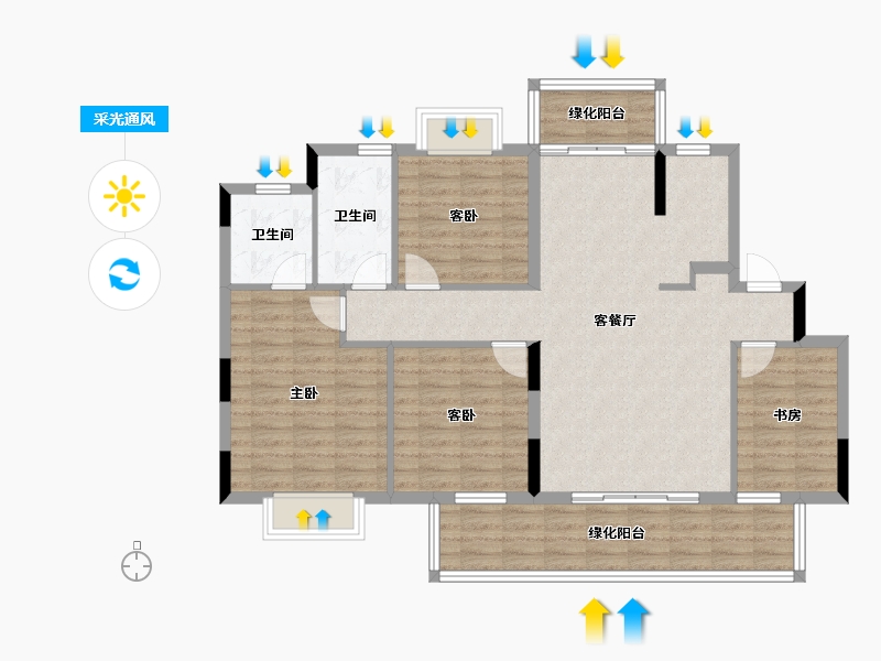 广西壮族自治区-南宁市-联发臻境-110.26-户型库-采光通风