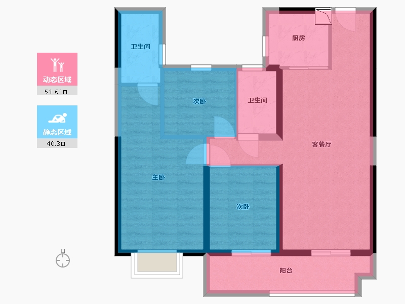 广西壮族自治区-北海市-碧桂园北海阳光-81.74-户型库-动静分区