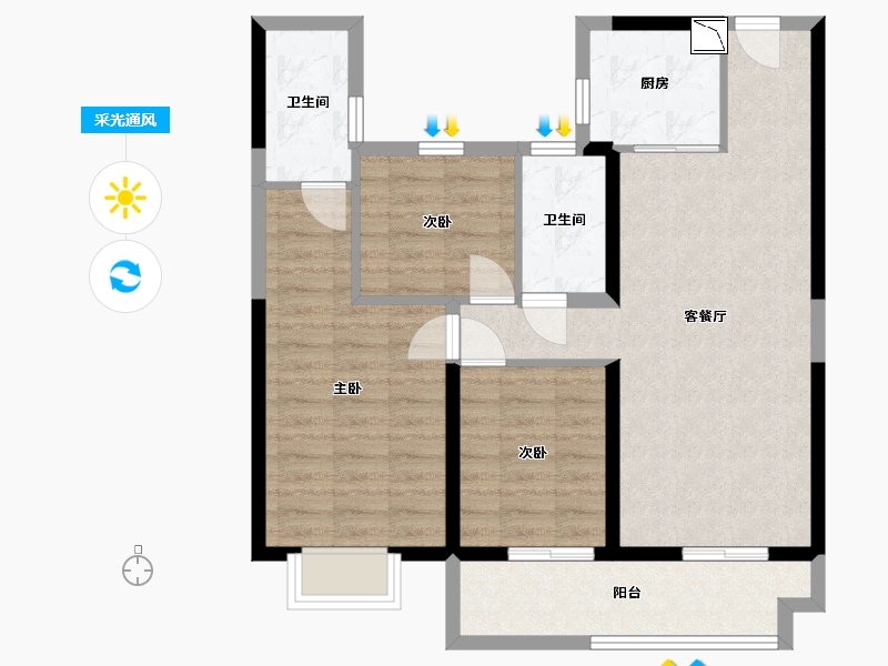 广西壮族自治区-北海市-碧桂园北海阳光-81.74-户型库-采光通风