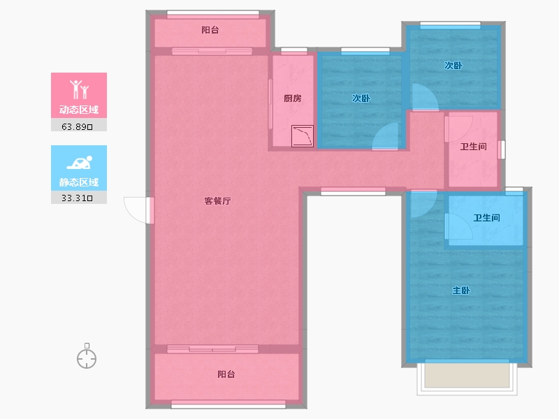 福建省-泉州市-鼎盛上城-86.52-户型库-动静分区