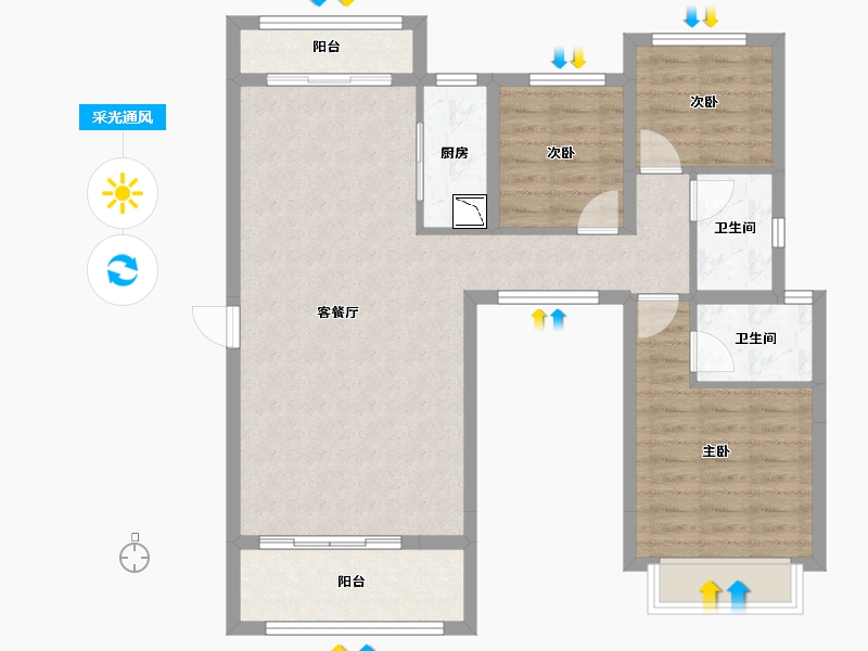 福建省-泉州市-鼎盛上城-86.52-户型库-采光通风