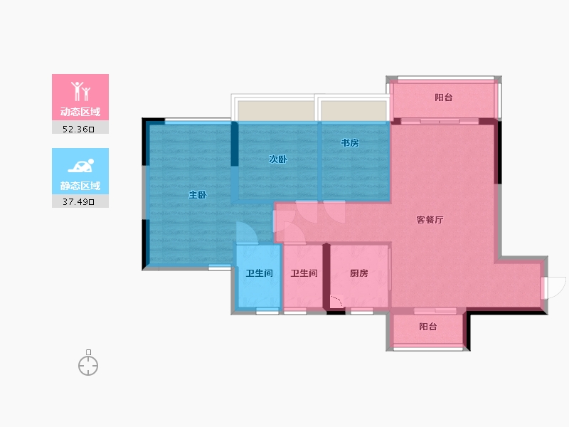 广东省-中山市-纯水岸-80.59-户型库-动静分区