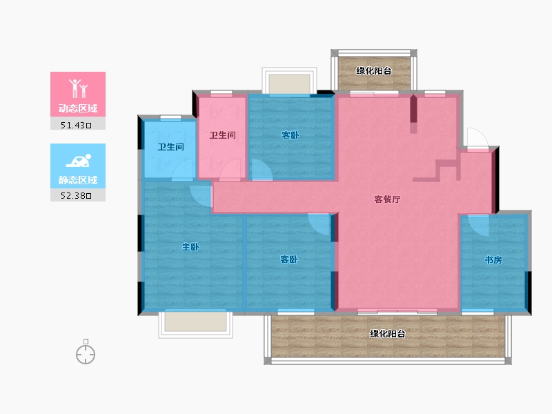 广西壮族自治区-南宁市-联发臻境-111.81-户型库-动静分区