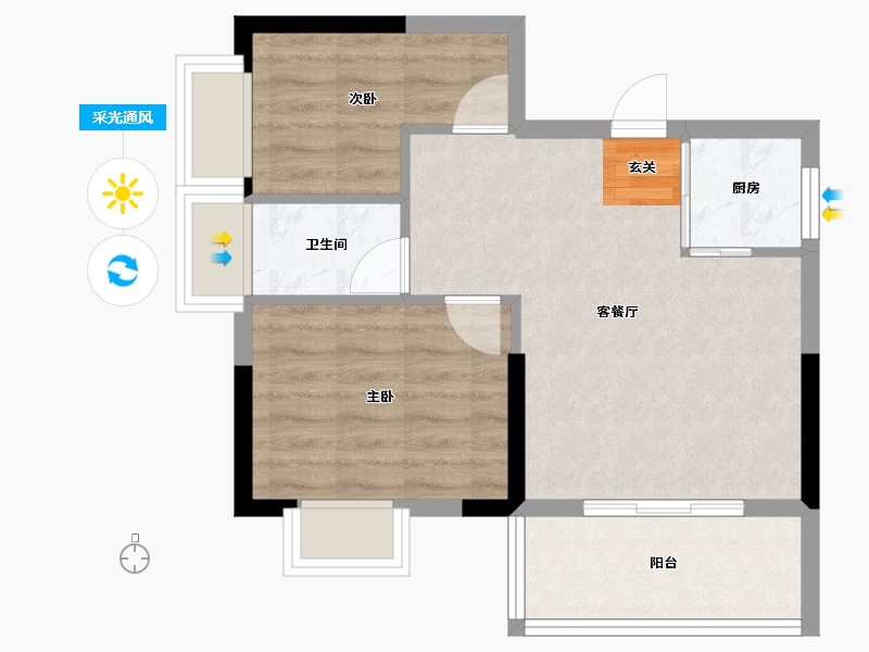 广东省-潮州市-朝晖华府-51.04-户型库-采光通风