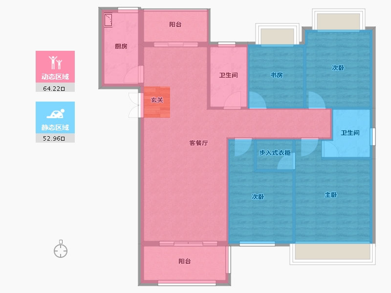 广西壮族自治区-桂林市-湘江壹號-106.56-户型库-动静分区