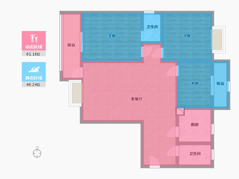 湖北省-十堰市-金港福座-95.10-户型库-动静分区