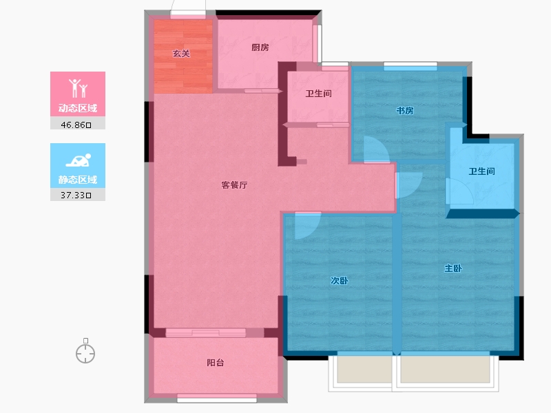 广西壮族自治区-桂林市-湘江壹號-75.00-户型库-动静分区