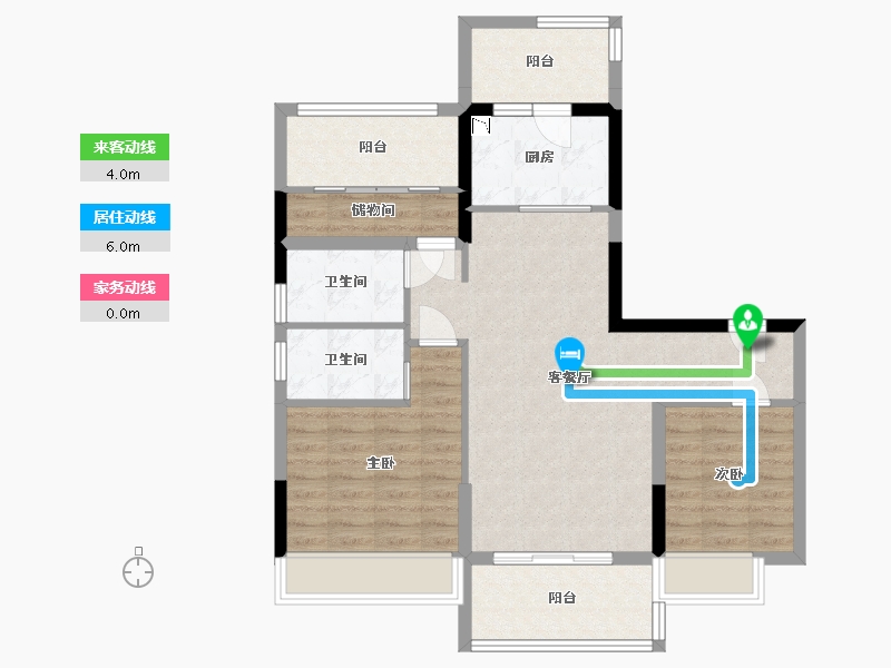 广东省-中山市-碧桂园星钻-84.32-户型库-动静线