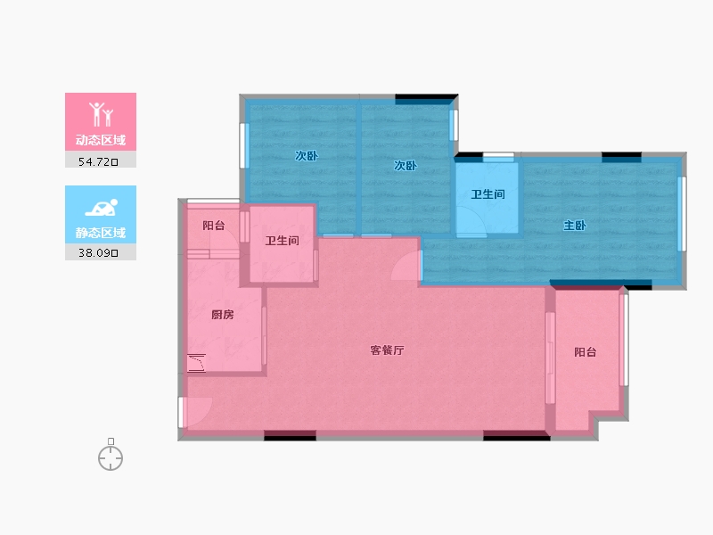 广东省-中山市-三乡·钰海绿洲-83.76-户型库-动静分区