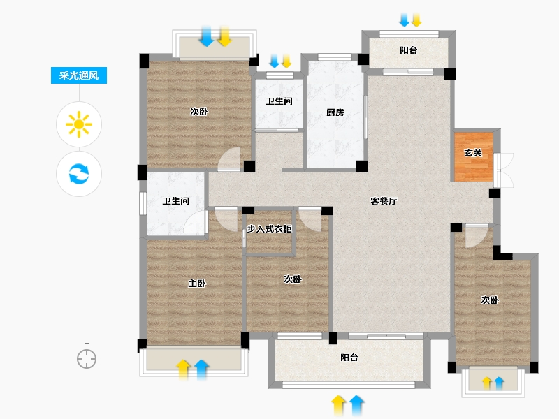 广西壮族自治区-桂林市-湘江壹號-121.10-户型库-采光通风