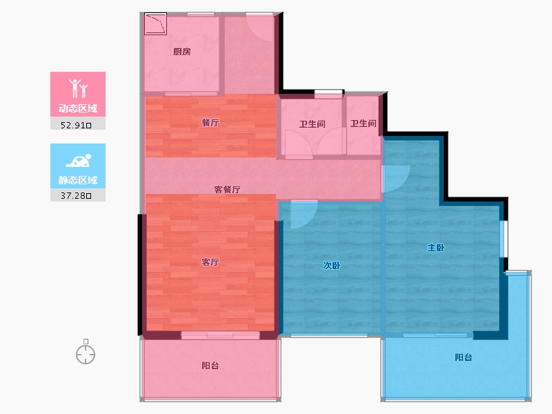 海南省-三亚市-华润石梅湾-82.44-户型库-动静分区