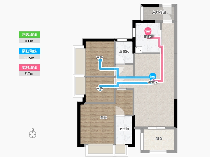 广东省-东莞市-佳兆业时代芳华-74.61-户型库-动静线