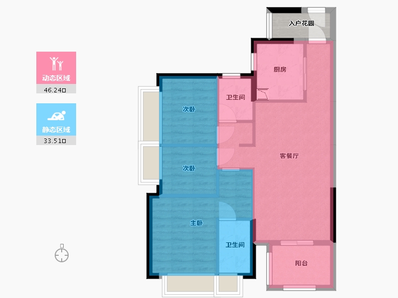 广东省-东莞市-佳兆业时代芳华-74.61-户型库-动静分区