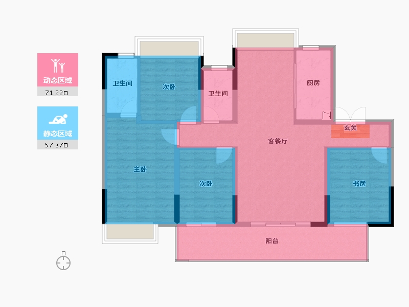 广西壮族自治区-南宁市-彰泰江景湾-116.23-户型库-动静分区