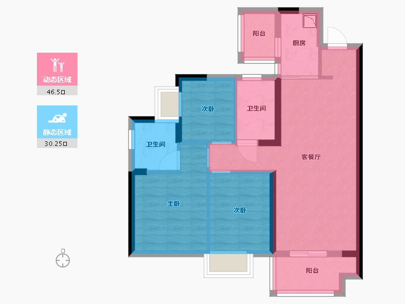 广东省-东莞市-美的招商东樾-67.37-户型库-动静分区