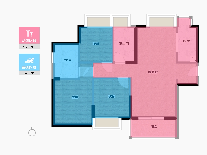 广东省-东莞市-万象连城-71.67-户型库-动静分区