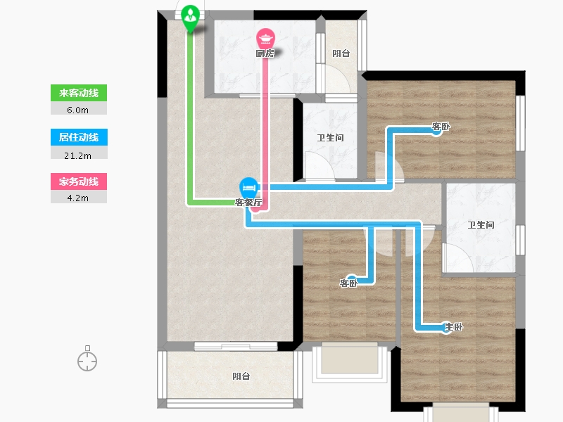 广西壮族自治区-南宁市-汉军冠江台-77.50-户型库-动静线