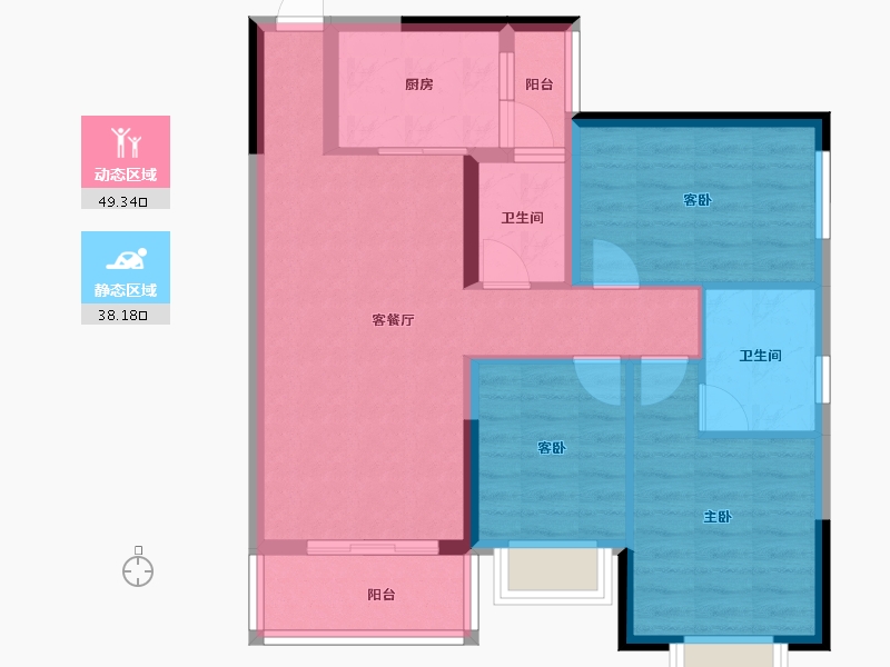 广西壮族自治区-南宁市-汉军冠江台-77.50-户型库-动静分区