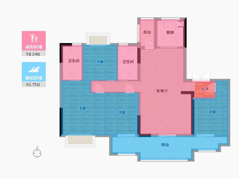 广东省-东莞市-保利滨湖堂悦-106.92-户型库-动静分区