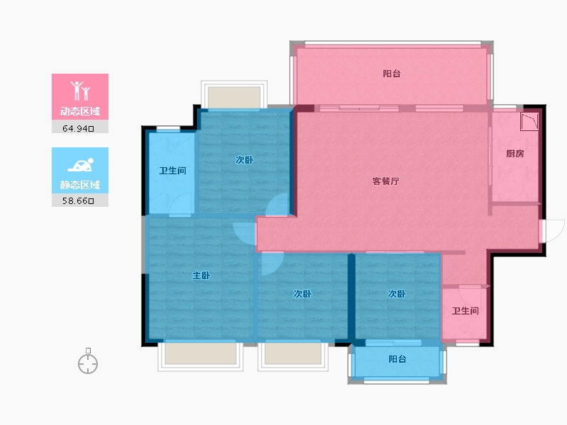 广西壮族自治区-南宁市-兴宁大唐果-112.13-户型库-动静分区