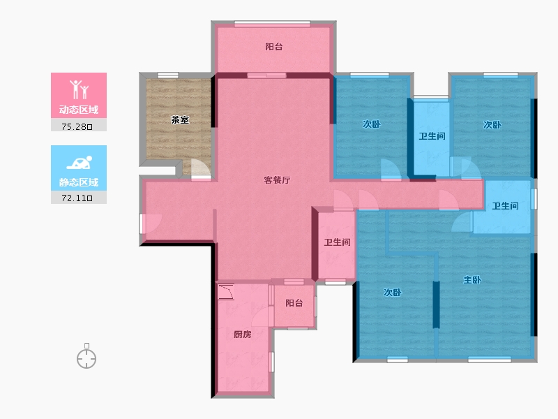 广西壮族自治区-南宁市-翰林江畔-140.65-户型库-动静分区