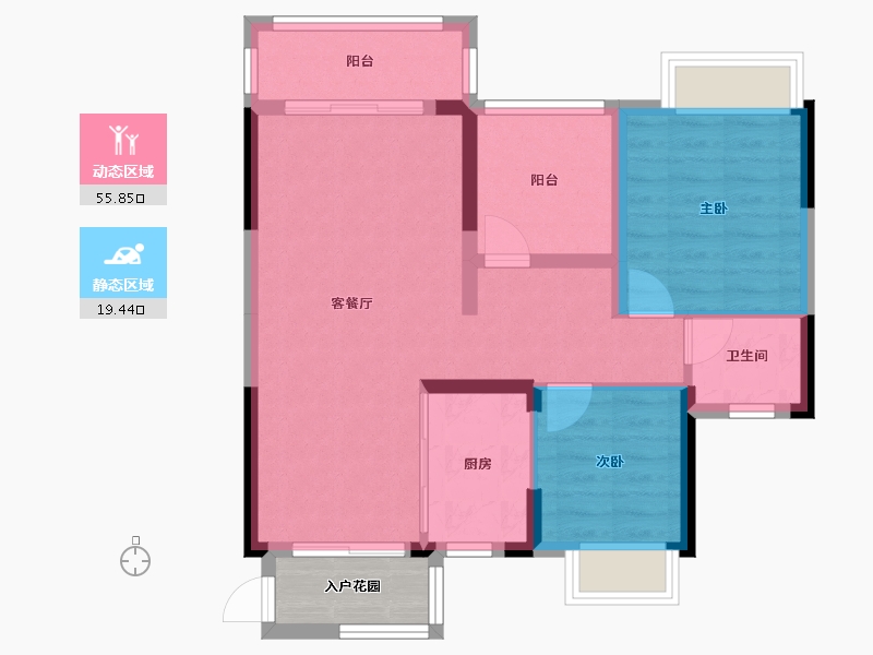 广西壮族自治区-南宁市-汇豪国际-70.74-户型库-动静分区