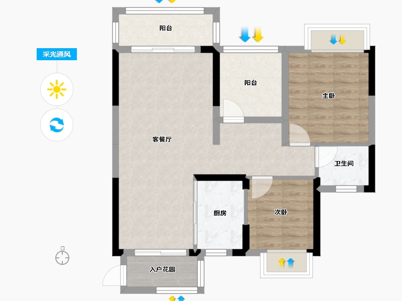 广西壮族自治区-南宁市-汇豪国际-70.74-户型库-采光通风