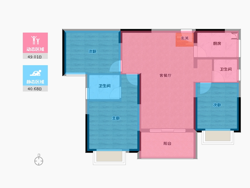 广西壮族自治区-桂林市-天骄紫东新城-80.43-户型库-动静分区