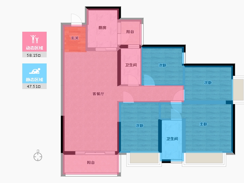 广东省-东莞市-信鸿誉庭-93.97-户型库-动静分区