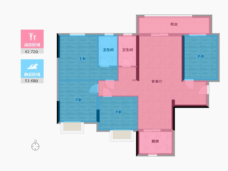 广西壮族自治区-南宁市-意洲嘉园盛景-104.56-户型库-动静分区