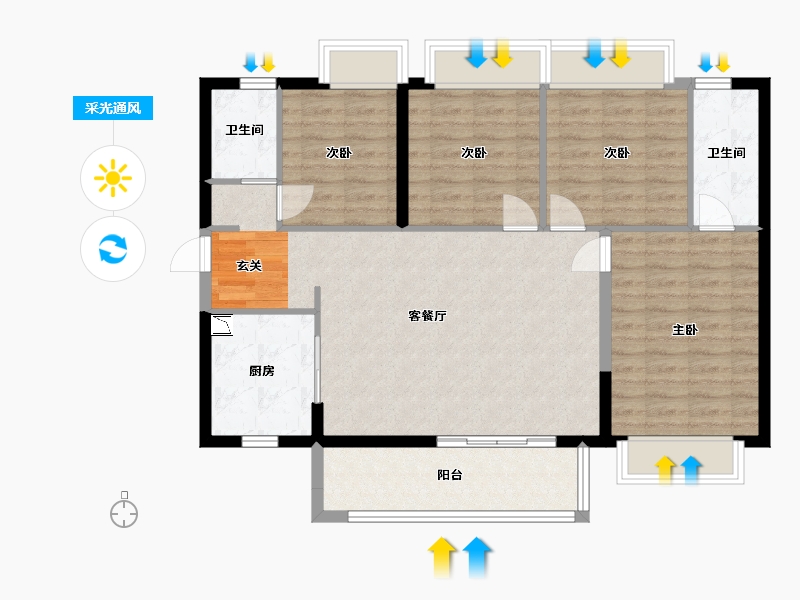 广东省-东莞市-佳兆业时代芳华-99.56-户型库-采光通风