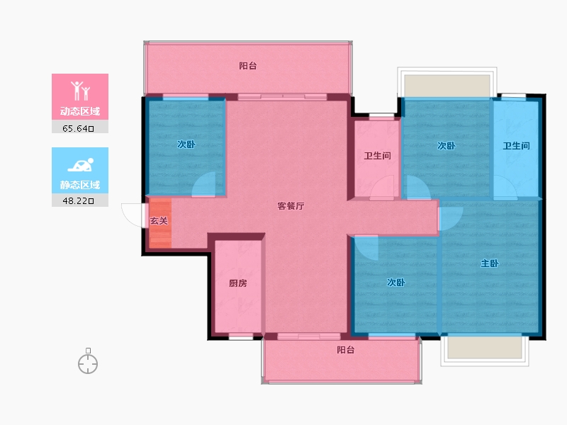 广西壮族自治区-南宁市-阳光城大唐檀境-103.08-户型库-动静分区