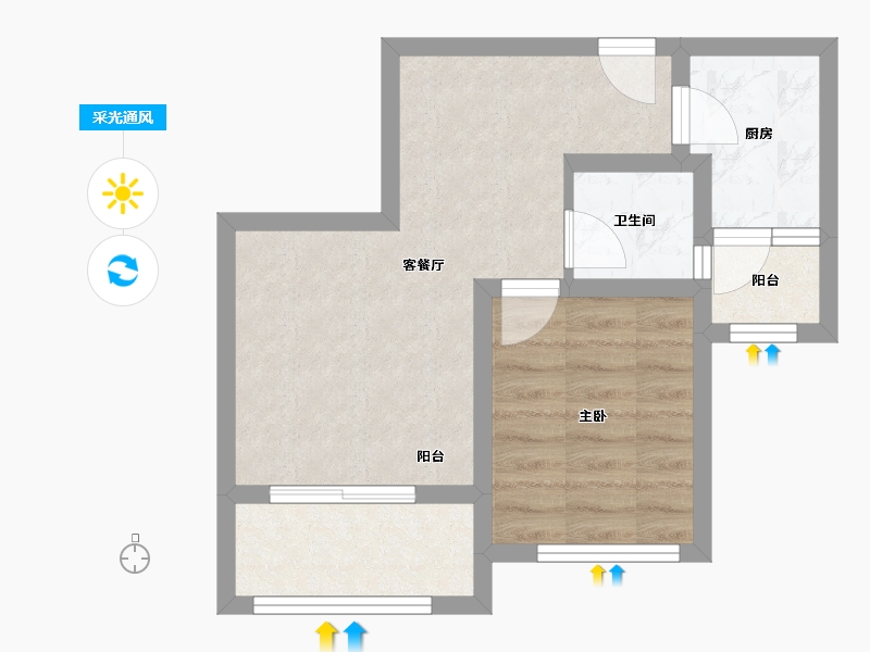 海南省-三亚市-海韵阳光城-42.34-户型库-采光通风