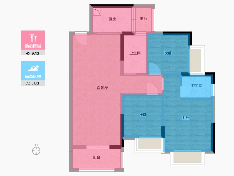 广东省-东莞市-天麟八号公馆-69.16-户型库-动静分区