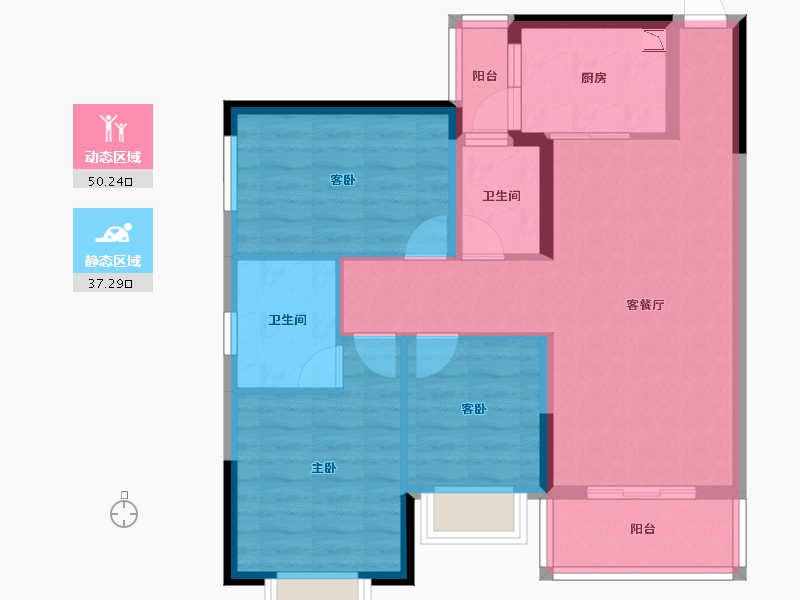 广西壮族自治区-南宁市-汉军冠江台-77.58-户型库-动静分区